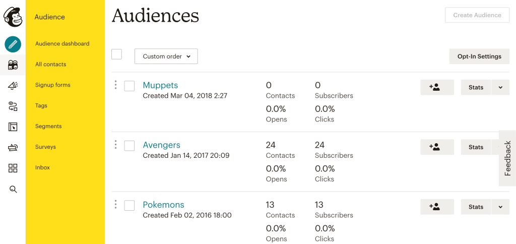 "Mailchimp dashboard – A powerful email marketing tool for creating, sending, and analyzing email campaigns."